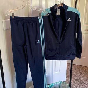 Blue Adidas tracksuit Youth size 14/16